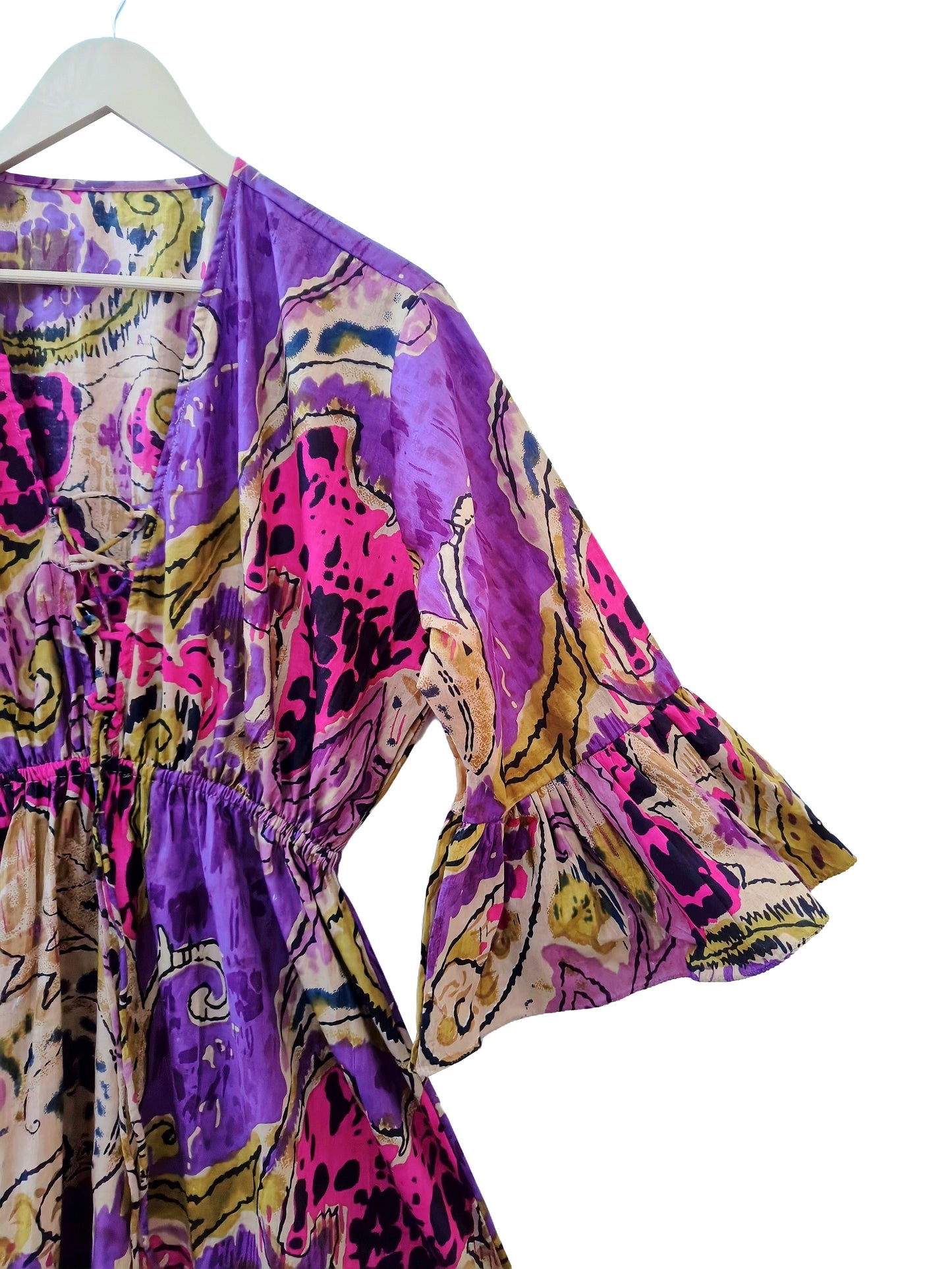 Indian Cotton Cardigan Women Maxi beach Cover up Hippie Summer Party Wear Dress - Handicraft Trend