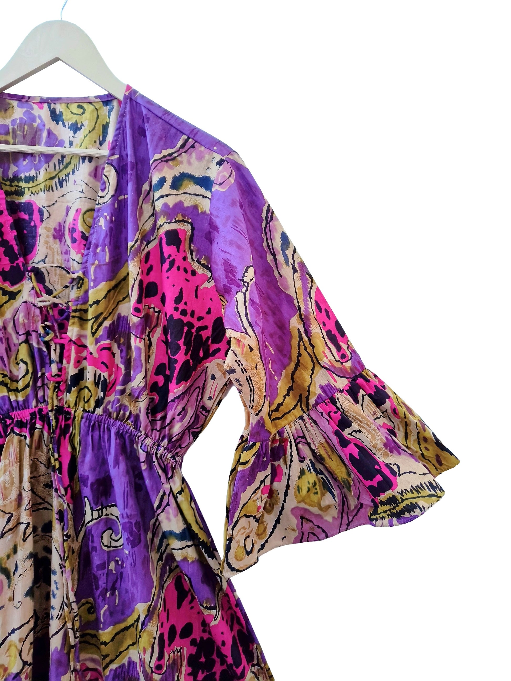 Indian Cotton Cardigan Women Maxi beach Cover up Hippie Summer Party Wear Dress - Handicraft Trend