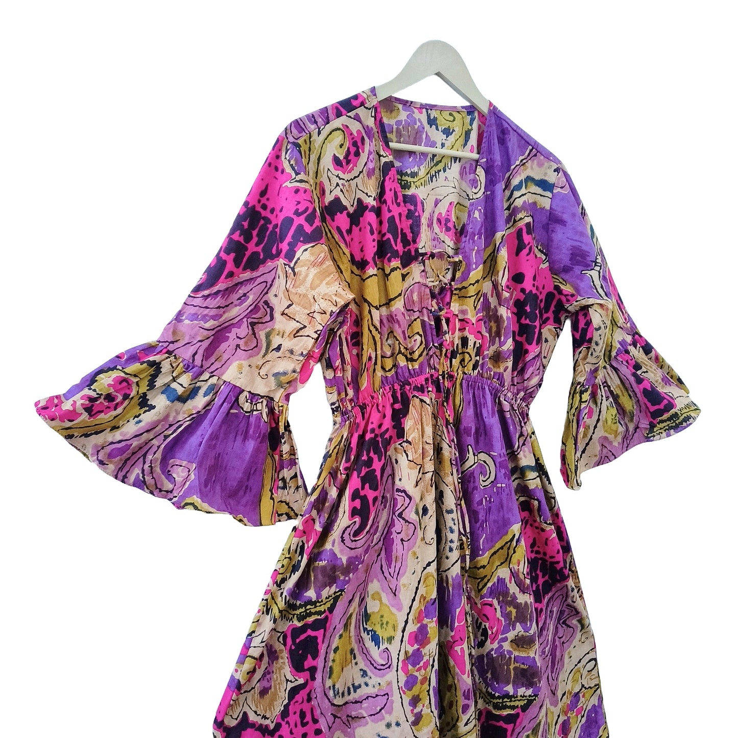 Indian Cotton Cardigan Women Maxi beach Cover up Hippie Summer Party Wear Dress - Handicraft Trend