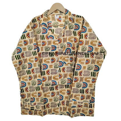 Women Floral Stripe Summer Sleepwear Gypsy Cotton Gray Night wear Top-Pajama set - Handicraft Trend