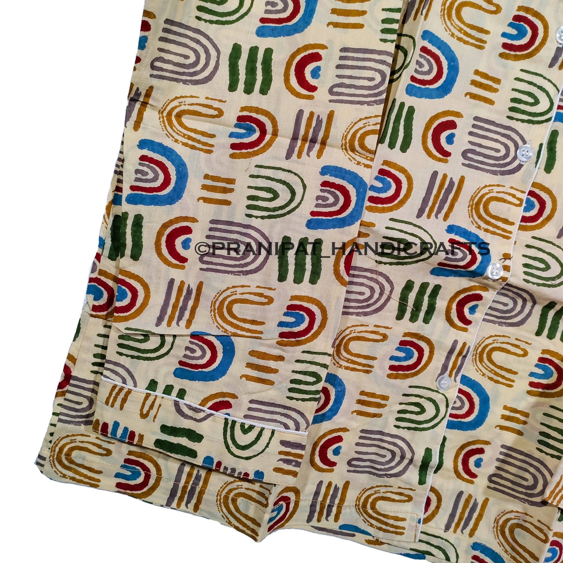 Women Floral Stripe Summer Sleepwear Gypsy Cotton Gray Night wear Top-Pajama set - Handicraft Trend