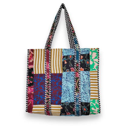 Women Cotton Quilted Bag Shoulder Beach Travel Tote Bag - Handicraft Trend