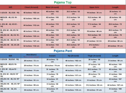 Women Floral Stripe Summer Sleepwear Gypsy Cotton Gray Night wear Top-Pajama set - Handicraft Trend